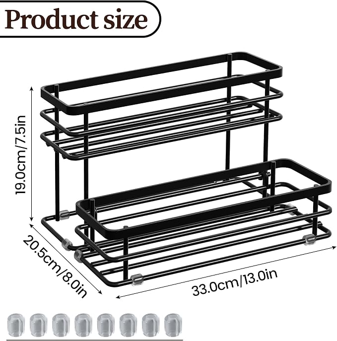 8 Bottle Coffee Syrup Organizer Rack, 2 Tier Coffee Syrup Stand Holder - Image 3