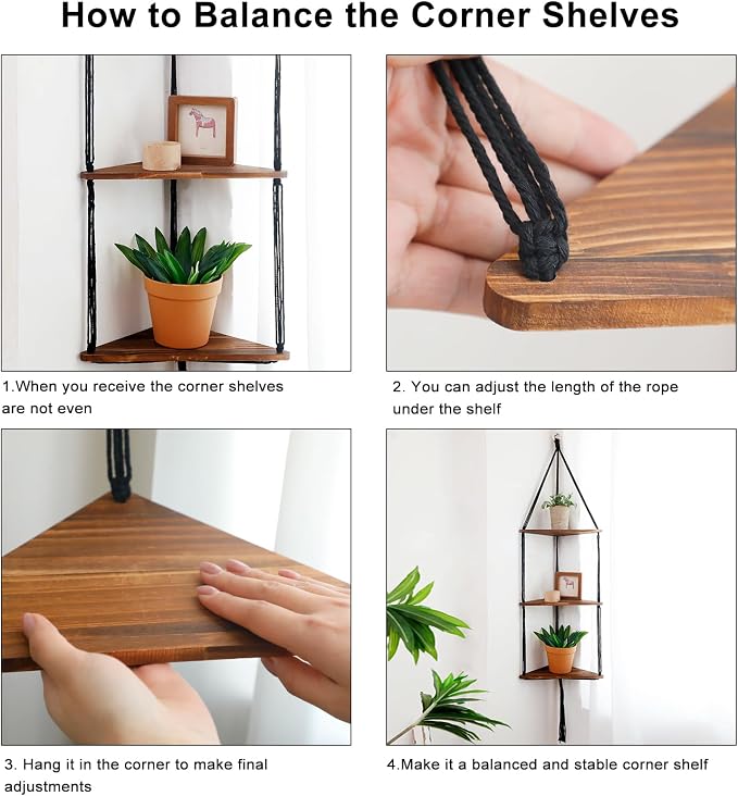 Artilady Macrame Corner Shelf Wall Hanging - Image 5