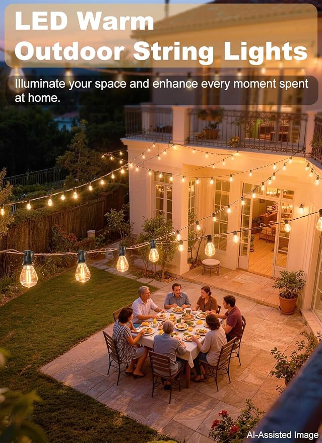 100FT Outdoor String Lights Waterproof, 36+1 Shatterproof S11 LED Bulbs - Image 9