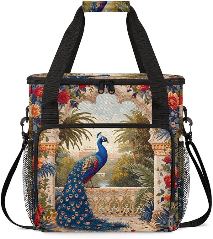 Peacock Vintage Coffee Maker Travel Bag, Portable Storage Tote Bag by Cmizedevise