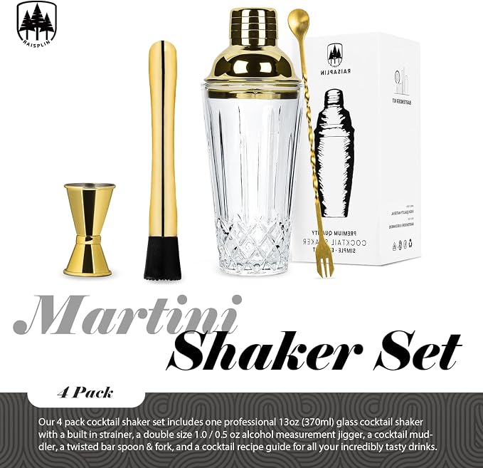 4-Piece Glass Cocktail Shaker Set - Image 2
