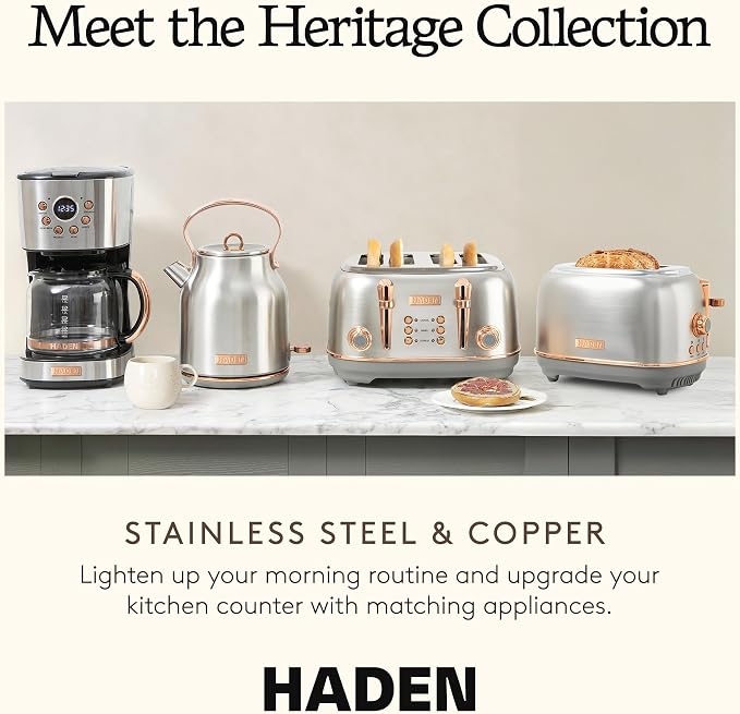 Haden Heritage 1.7 Liter Stainless Steel Electric Kettle, Hot Water Kettle - Image 5