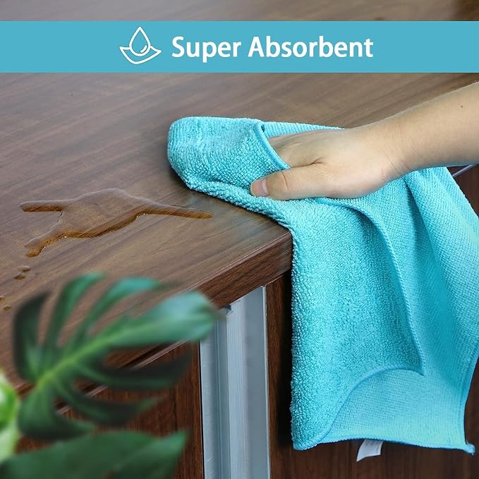 HOMEXCEL Microfiber Cleaning Cloth 210GSM, Size:11.5" x 11.5", Ultra-Soft - Image 4