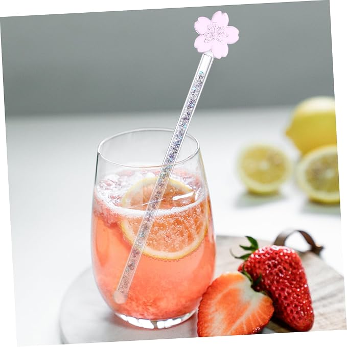 Cabilock 1pc Flower Glass Stirring Rod Heat-resistant Drink Muddler Stirrer - Image 3