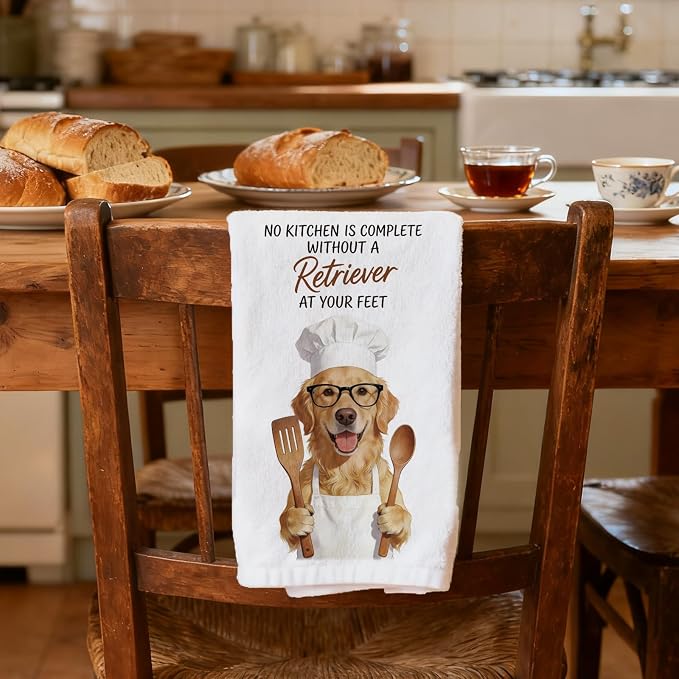 CUTHOLLOW Baking Dog Chefs Decorative Kitchen Towels Set of 4, 15.74"x23.62" - Image 7