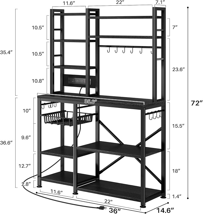 SNTD Baker Rack with Power Outlet - Image 3