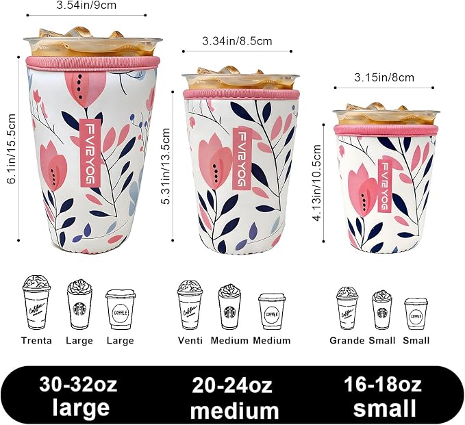 Reusable Insulated Neoprene Iced Coffee Sleeves - Image 7