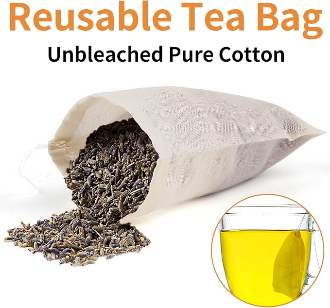 60 Pcs Empty Spice Bags for Cooking Soup, 3x4 In Natural Muslin Drawstring Bag - Image 4