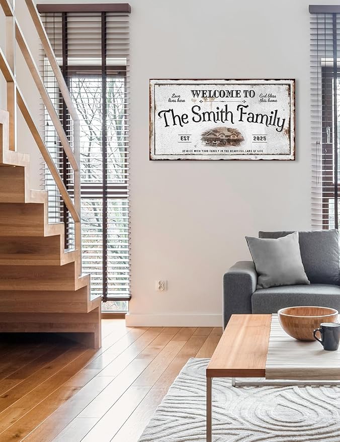 IPIC - Personalized Family Welcome Sign, Custom Canvas Wall Art - Image 2