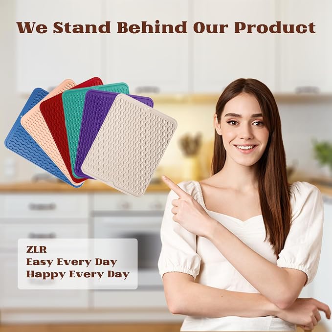 ZLR Silicone Dish Drying Mat for Kitchen Counter - Image 7