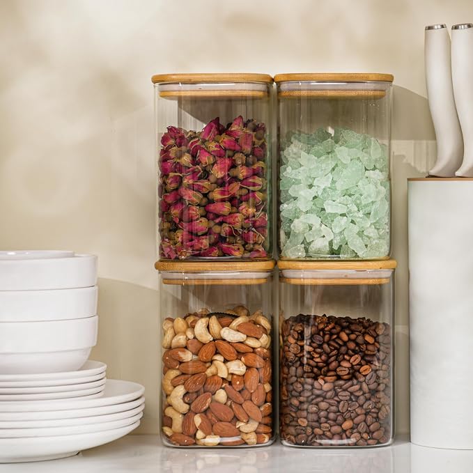 D2scrma 37oz Airtight Glass Square Storage Canisters - Image 7
