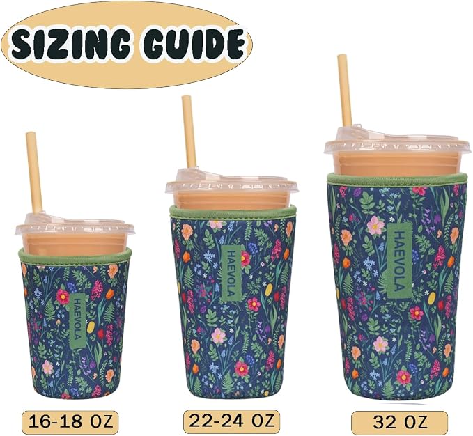 Reusable Insulated Neoprene Iced Coffee Cup Sleeve, Durable Drink Sleeve - Image 5