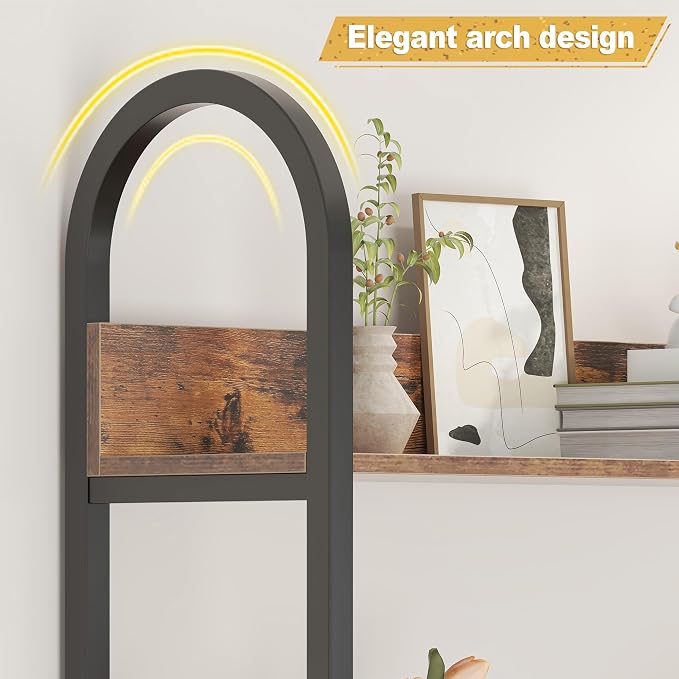 5 Tiers Tall Corner Bookshelf, Large Heavy Duty Industrial Corner Bookcase - Image 5