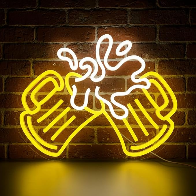Beer Neon Sign for Wall Decor, Neon Bar Sign, LED Beer Light Up Sign for Man by Mvorixa