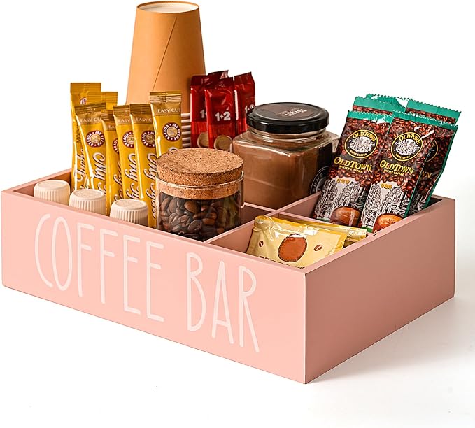 STORAGENIE Wooden Coffee Station Organizer – Removable Dividers, Storage by STORAGENIE