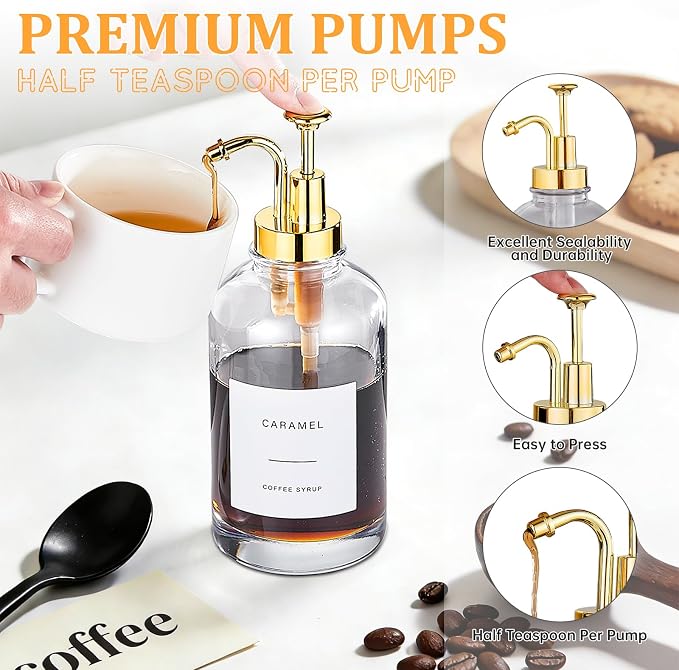Coffee Syrup Dispenser, Coffee Bar Accessories 16.9 oz 500 ml - Image 4