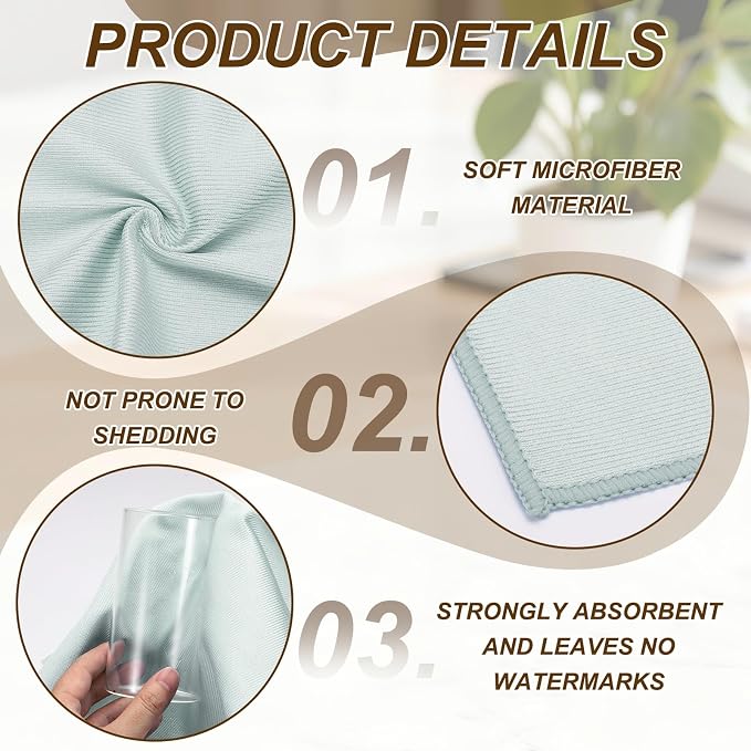 uxcell 2Pcs Glass Polishing Cloth, 11.8x11.8 Microfiber Cleaning Cloths Lint & - Image 3
