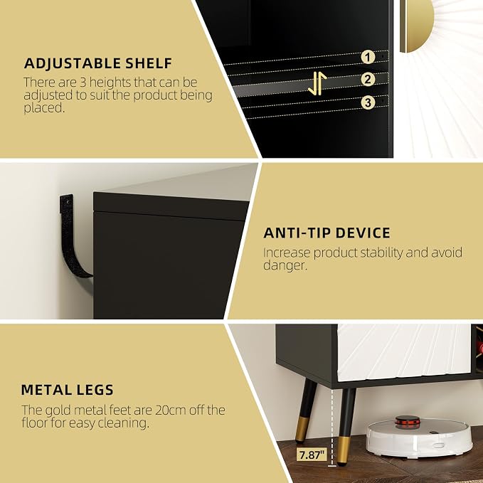 EOYUTLLY Wine Bar Cabinet with Power Outlet & LED Light, Coffee Bar Cabinet - Image 6