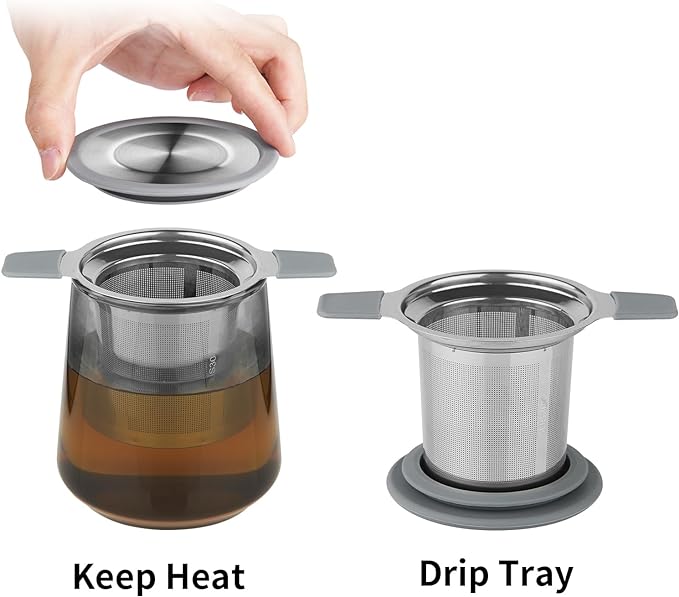 Ohtomber Tea Infuser Strainers, Stainless Steel Loose Leaf Tea Strainer Stepper - Image 6