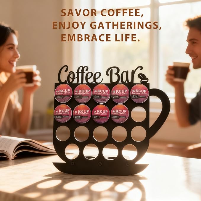 Metal K Cups Coffee Pod Holder, 19 Pods Holder Display, Coffee Bar Organizer - Image 7