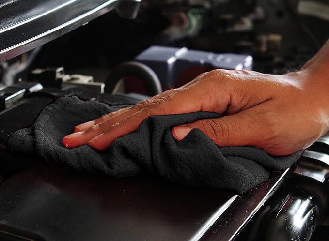 DAN RIVER Shop Towels, 50 Pack Commercial Use Black Terry Cloth Rags - Image 7