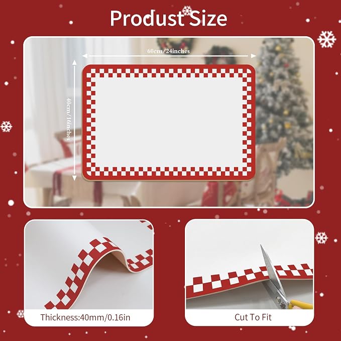 Red Coffee Mat for Countertop 16x24 Super Absorbent & Cuttable Kitchen Mat for - Image 2