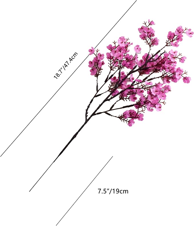 Mandy's 6 Bundles Artificial Lavender Baby’s Breath Flowers | 18.5 Inch Silk - Image 2