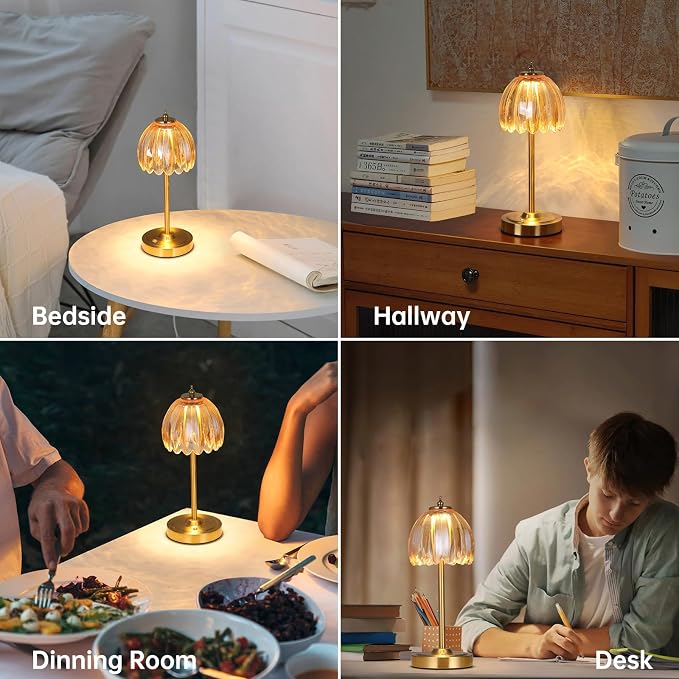 Shenmoyl Tulip Table Lamp with 5000mAh Battery & Touch Control, Cordless Table - Image 5