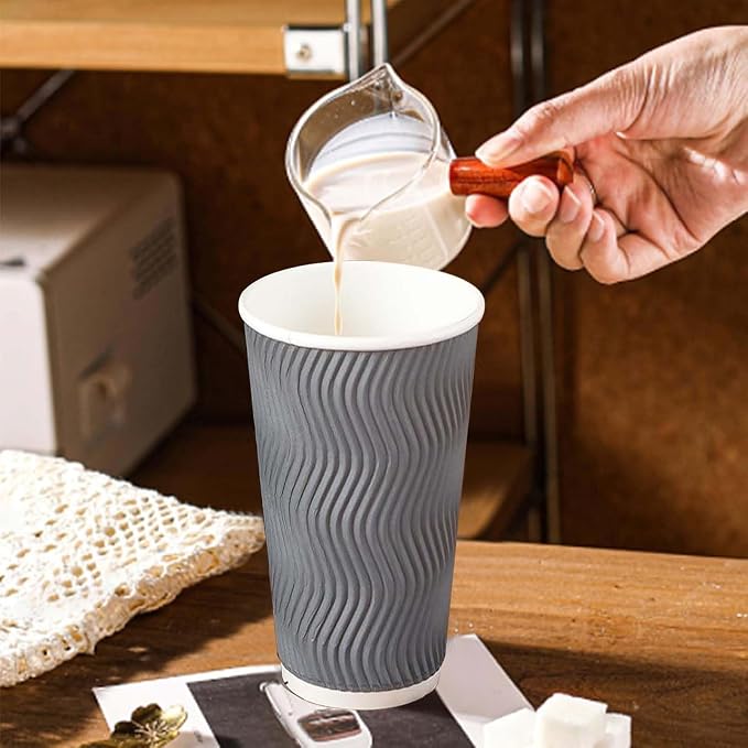Clawsoff 50 Pack 20 oz Disposable Coffee Cups，Insulated Ripple Wall Paper - Image 5