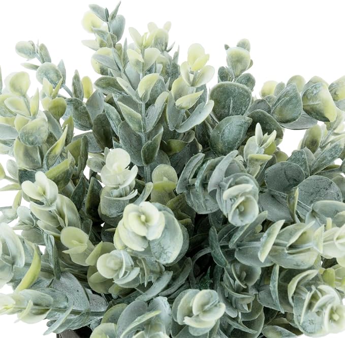 MyGift Artificial Eucalyptus Plant in Modern Gray Concrete Pots - Image 6