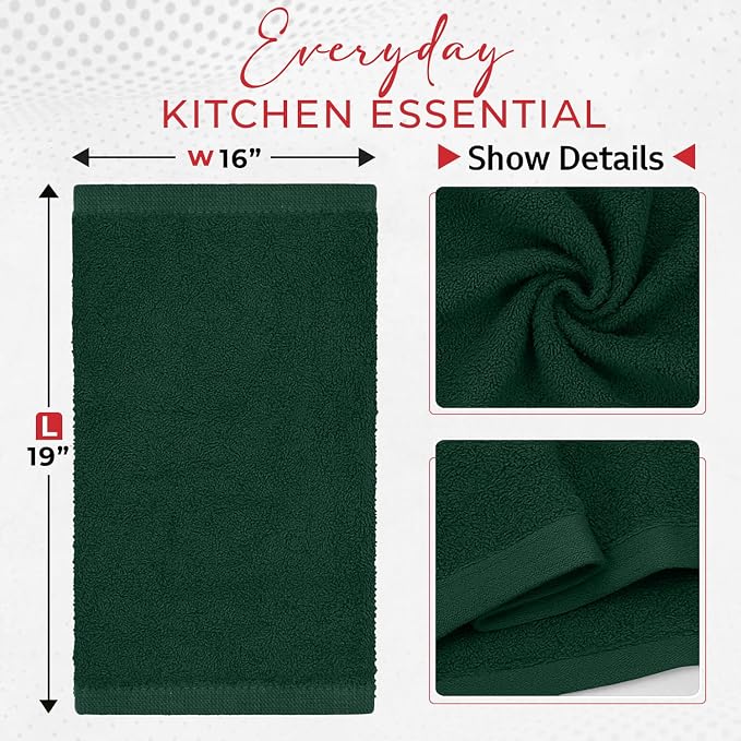 RIVERSIDE Bar Mop Towels Pack of 12, 16x19 Inches, 100% Ring Spun Cotton Terry - Image 2
