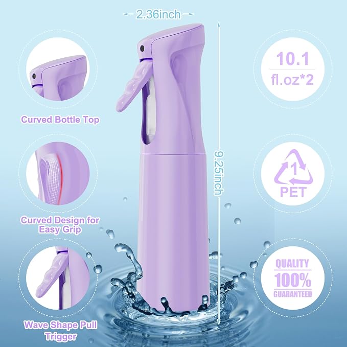 IMPORX Continuous Spray Bottle for Hair 2 Pack Home Essentials Spray Bottles - Image 2