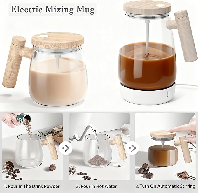 Automatic Stirring Mug, Glass Self Stirring Cup - Image 8