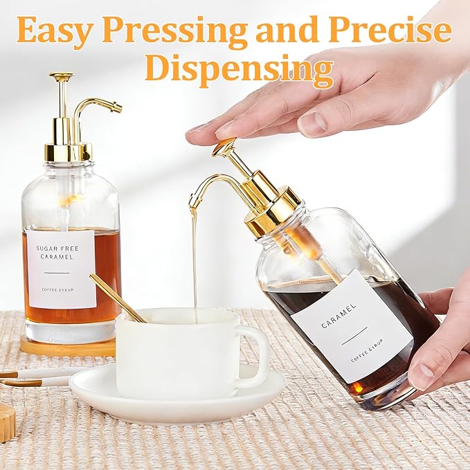 Coffee Syrup Dispenser, Coffee Bar Accessories 16.9 oz 500 ml - Image 7