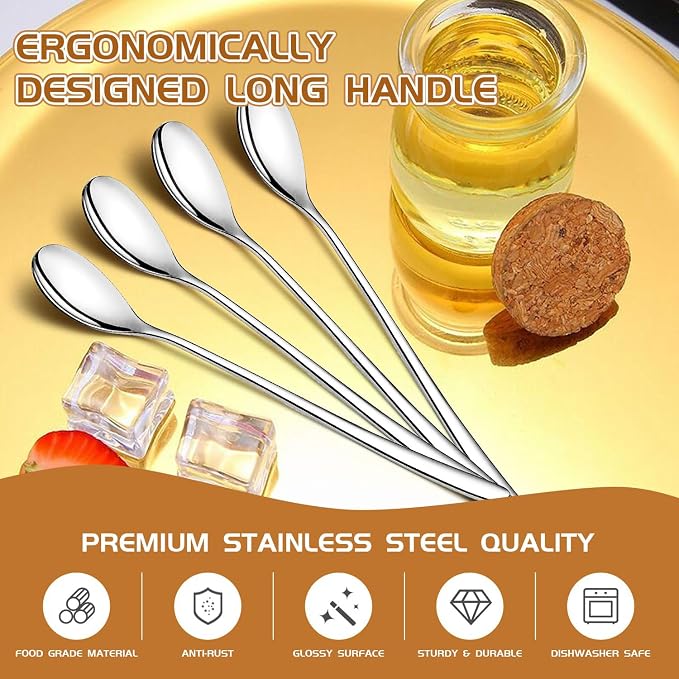 Long Handle Iced Tea Spoons, Ice Cream, Cold Drinks - Image 3