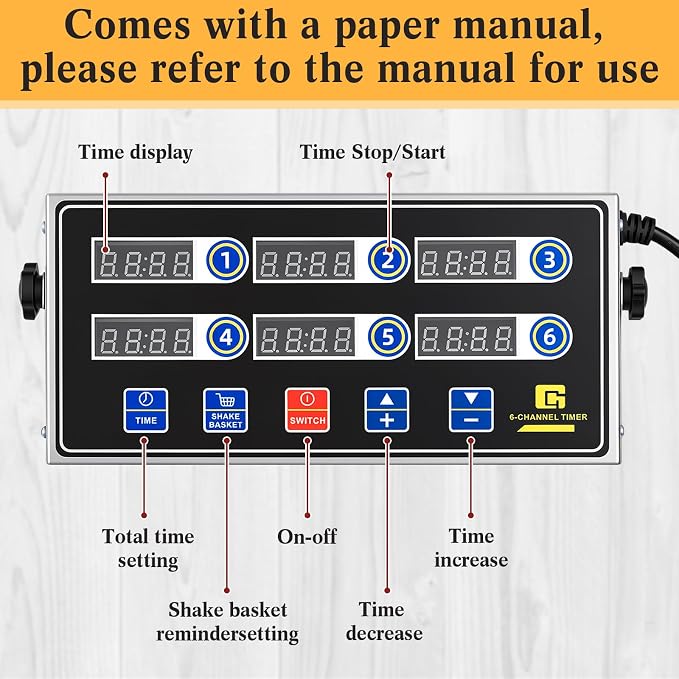 Relaxweex 2 Pack Commercial 6 Channel Digital Kitchen Timer, Wall Mount or - Image 4