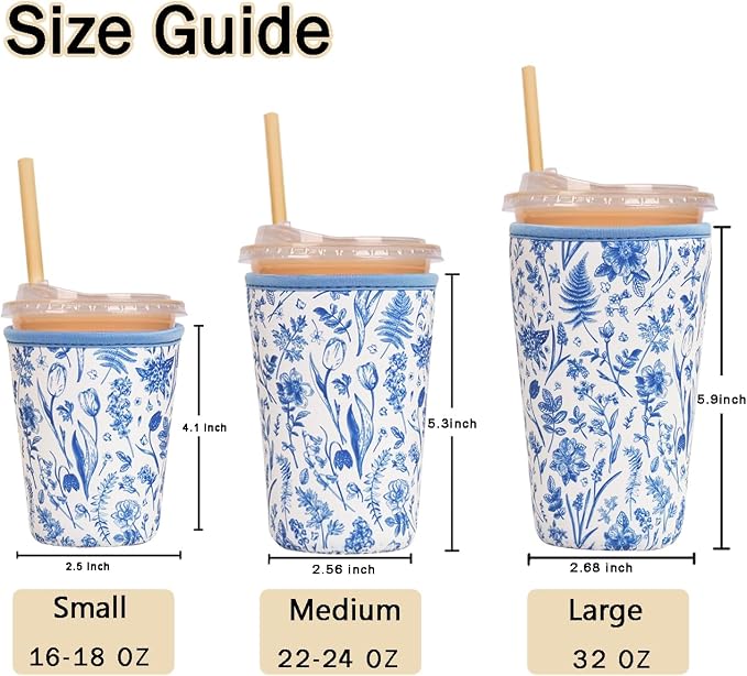 Reusable Insulated Sleeve for Iced Coffee Cup, Beverage Holder for Iced Coffee - Image 5