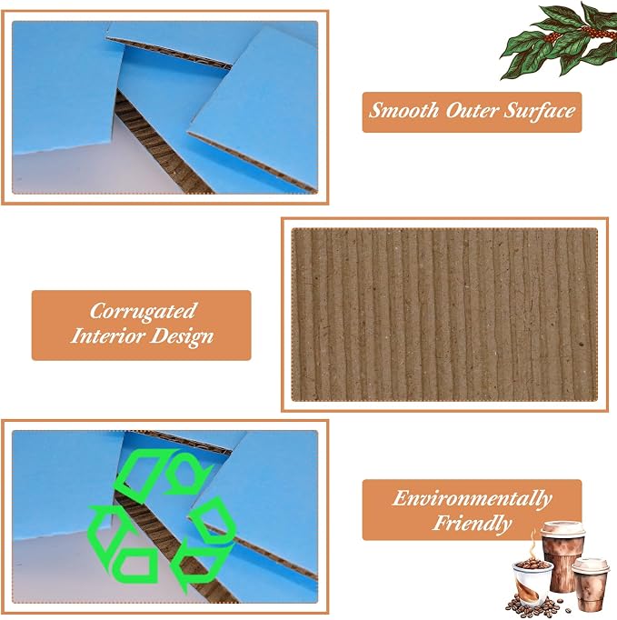 Disposable Coffee Cup Sleeves Corrugated Kraft Paper Coffee Cup Sleeves Holder - Image 4