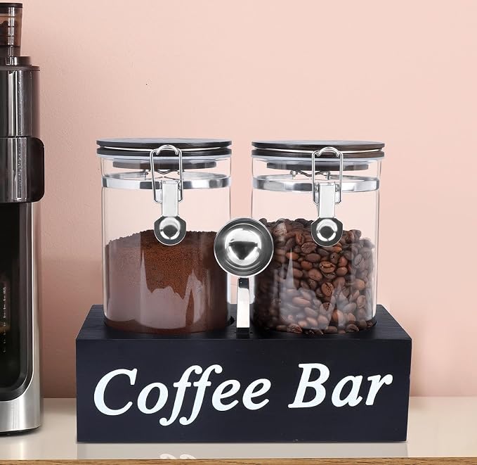 WYTAOHZL 2PCS Glass Coffee Containers - Image 4