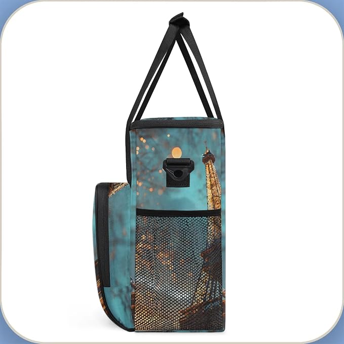 Eiffel Tower At Night Coffee Maker Carring Bag, Large Insulated Storage - Image 4