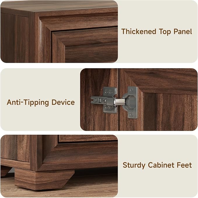 48 Inches Buffet Cabinet with Storage, Farmhouse Sideboard Buffet w/2 Drawers - Image 6