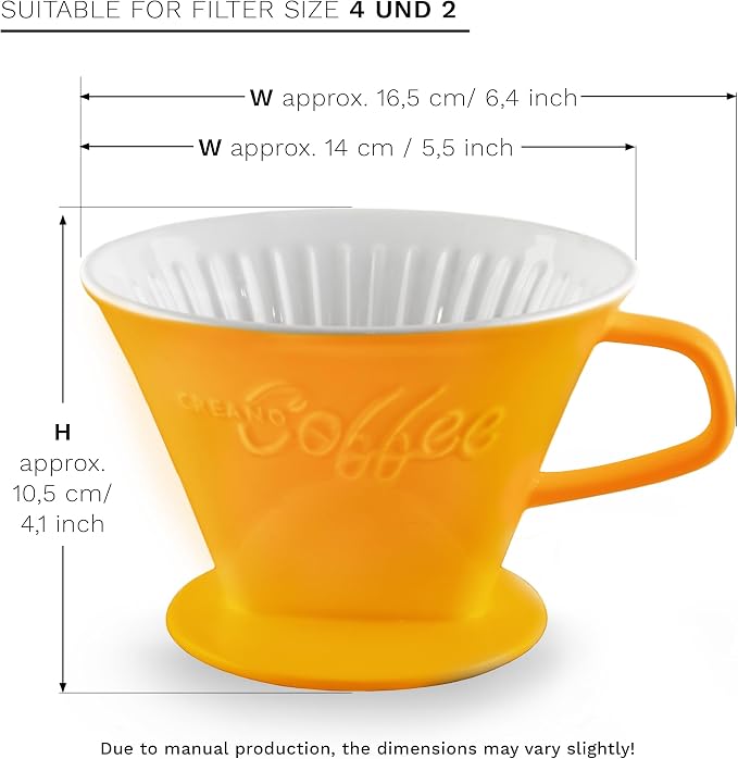 Creano Porcelain Coffee Dripper Saffron Yellow - Image 2