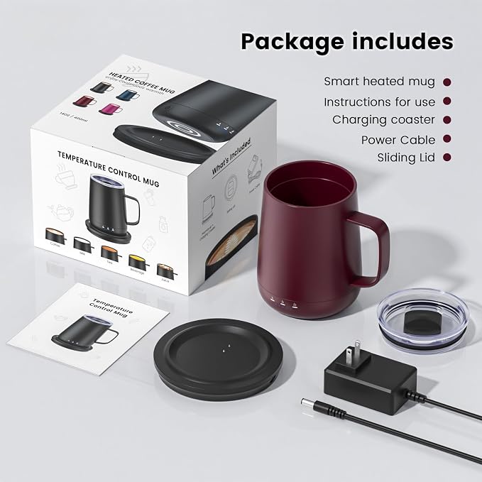 Smart Self Heating Coffee Mug, 14oz Temperature Control Coffee Mug, Hot up to - Image 8