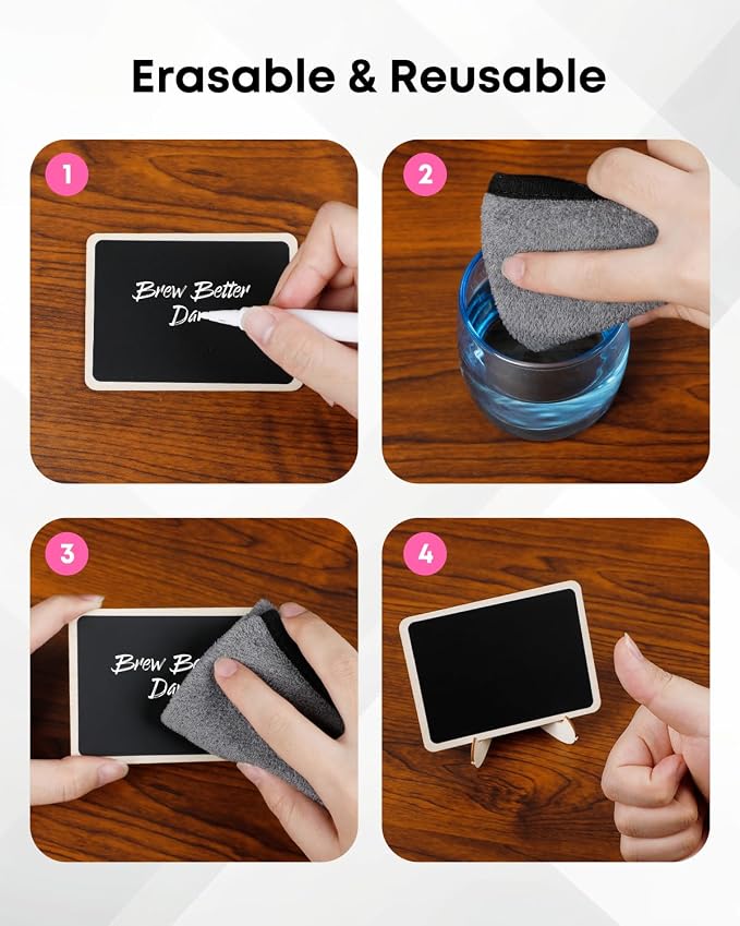 Uniclife 24 Pack Mini Chalkboard Signs - Image 4