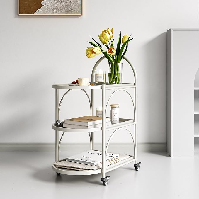 Bar Cart, Metal Serving Cart for The Home, Small Coffee Cart, Drink Cart - Image 9