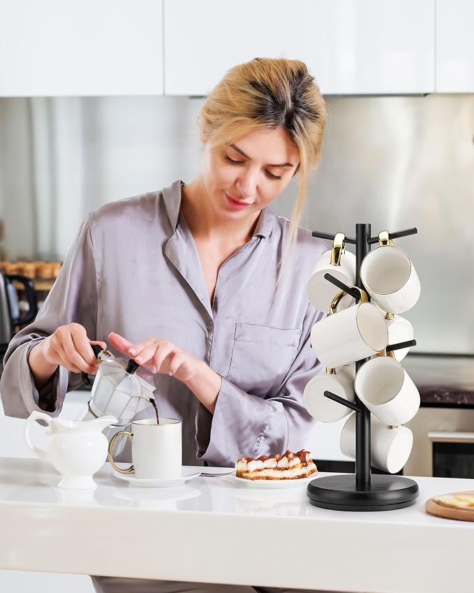 Lorbro Coffee Mug Tree, 360° Rotated Mug Holder - Image 7