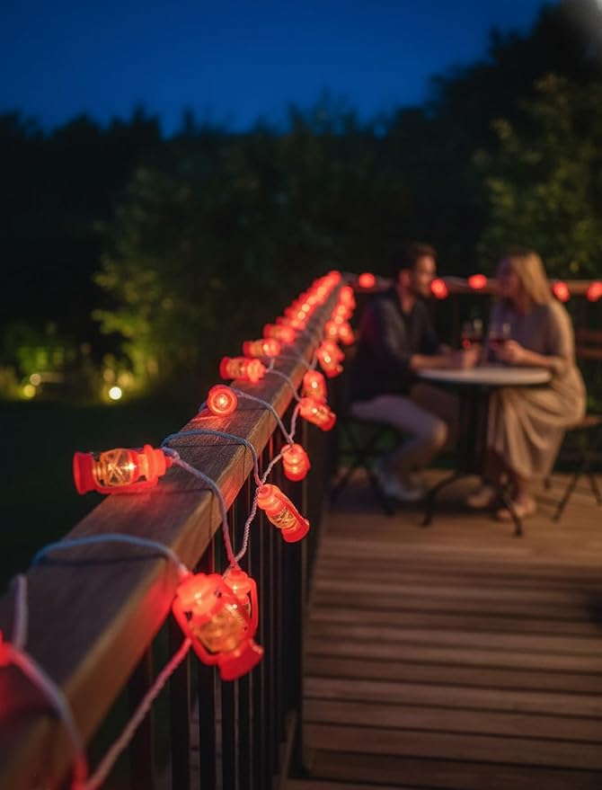 LED Kerosene String Lights, 8.5Ft Outdoor Lantern String Lights - Image 2