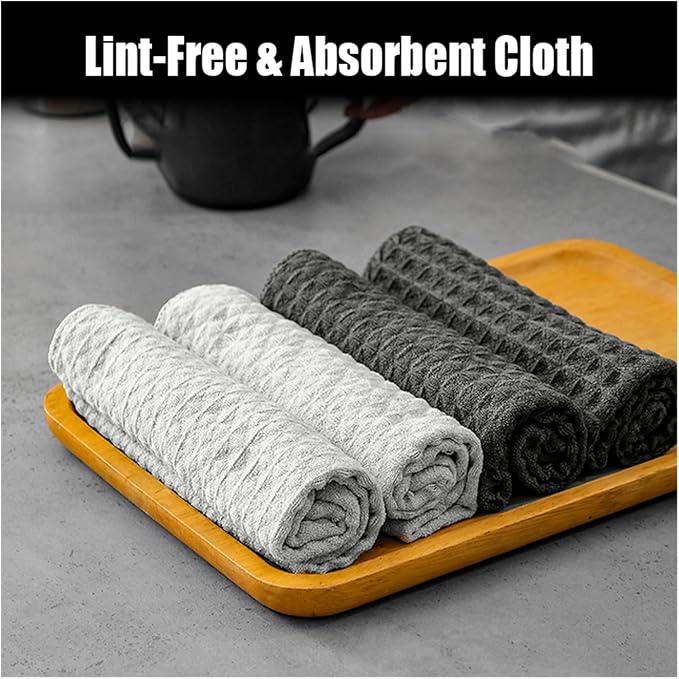 Barista Cloth Barista Microfiber Cloths, 1/4 Pack 12"x12" Professional Cleaning - Image 2