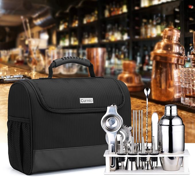 CURMIO Bartender Kit Bag, Portable Travel Carrying Bag - Image 7