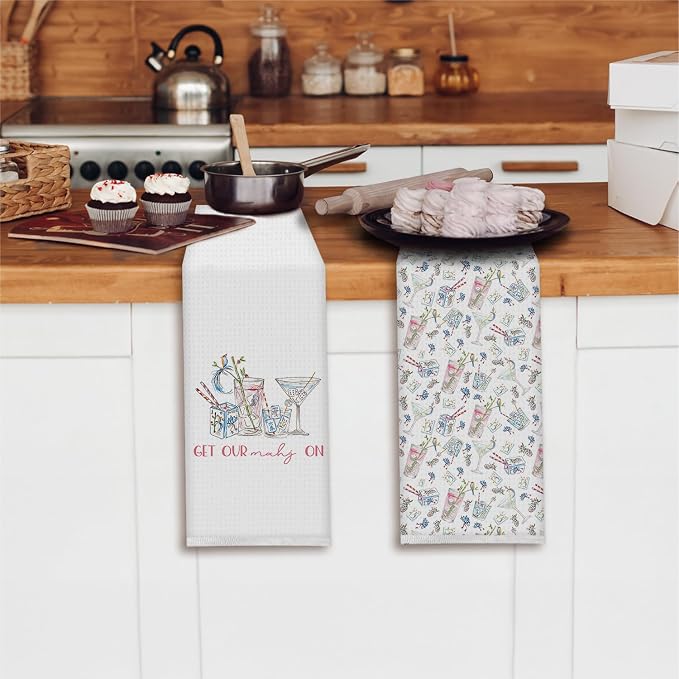 Mahjong Cocktail Kitchen Towels, Hostess Gifts - Image 2